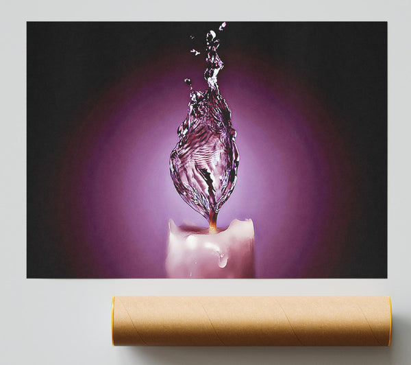 Purple Water Candle Poster