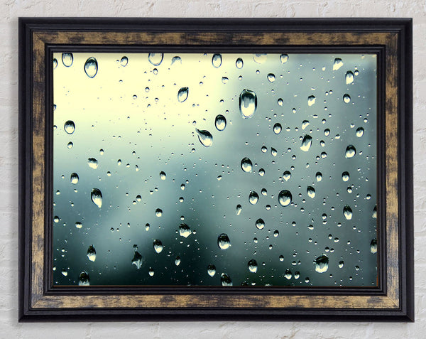 Rain Drops At Dusk Framed Print