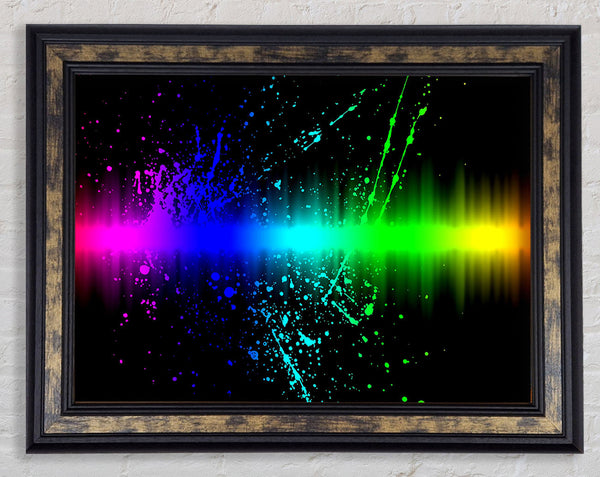 Rainbow Color Splatter Framed Print