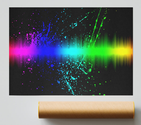 Rainbow Color Splatter Print