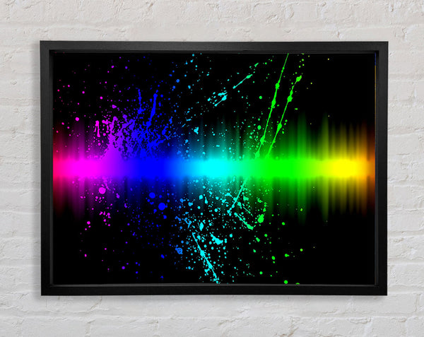 Rainbow Color Splatter Framed Print
