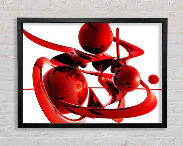 Rote Kugeln in Spiralbewegung