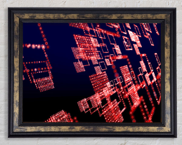 Red City Lights Framed Print