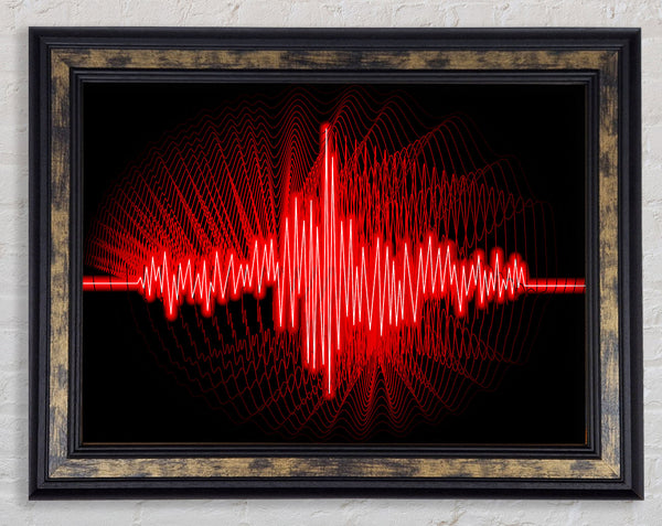 Red Frequency Framed Print