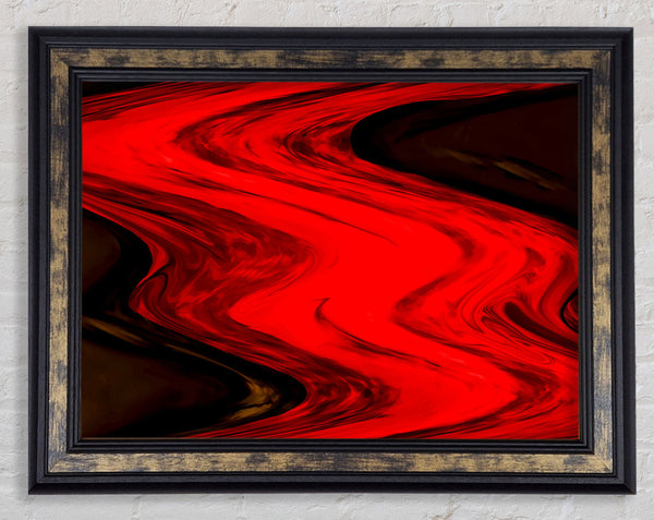 Red Lava River Framed Print