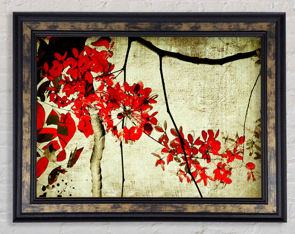 Red Leaf Skies Framed Print