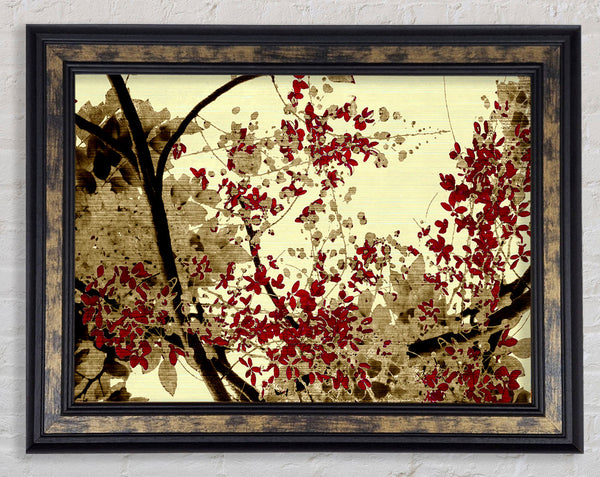 Red Leaves Of The Bay Framed Print