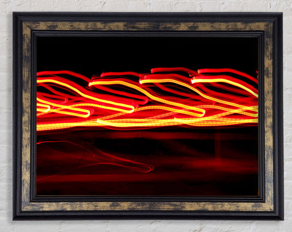 Red Light Beams Framed Print