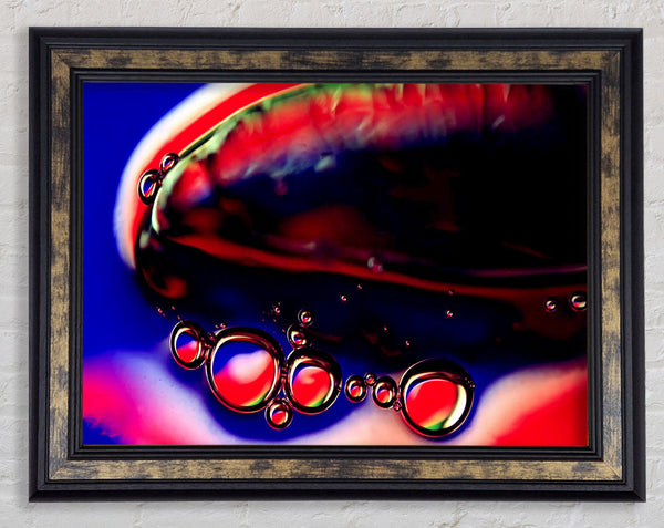 Red Liquid Drops Framed Print