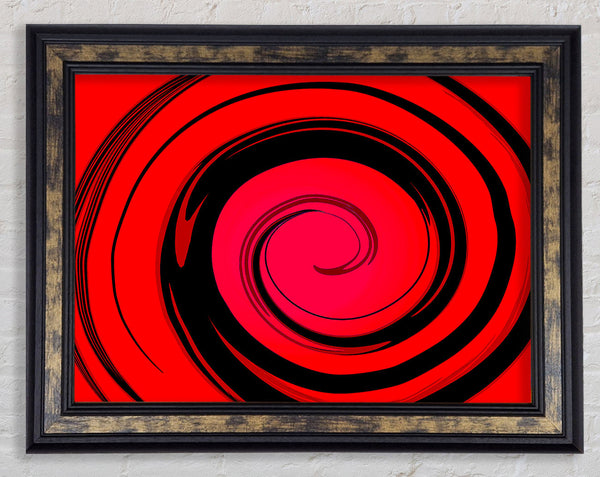 Red Liquid Swirl Framed Print