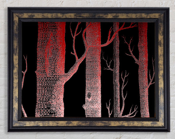 Red Night Trees Framed Print