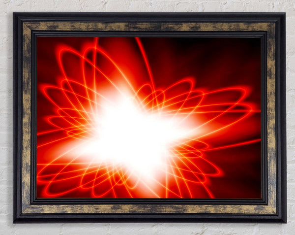 Red Star Explosion Framed Print