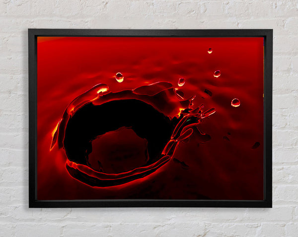 Red Water Splash Framed Print