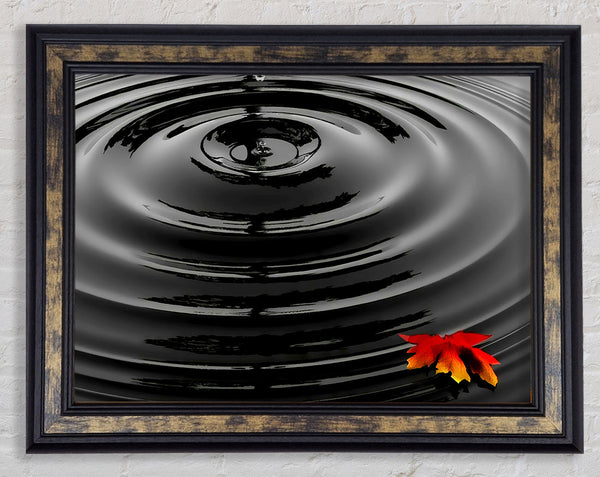 Rippled Autumn Leave Framed Print