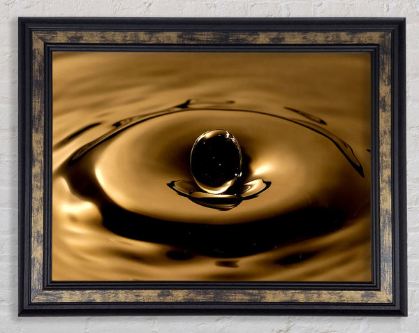 Sepia Water Drop Framed Print