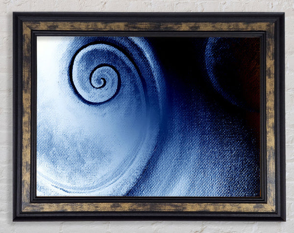 Steel Blue Swirl Framed Print