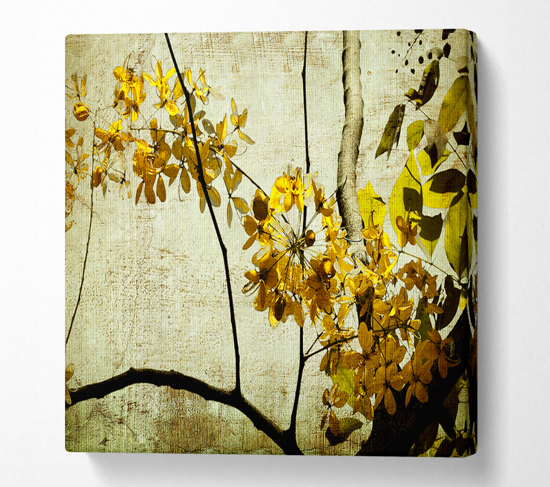  A Canvas Print of The Golden Winter Leaves Canvas Wall Art