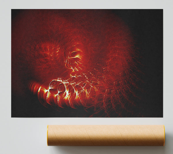 Time Tunnel Vibrant Red Print