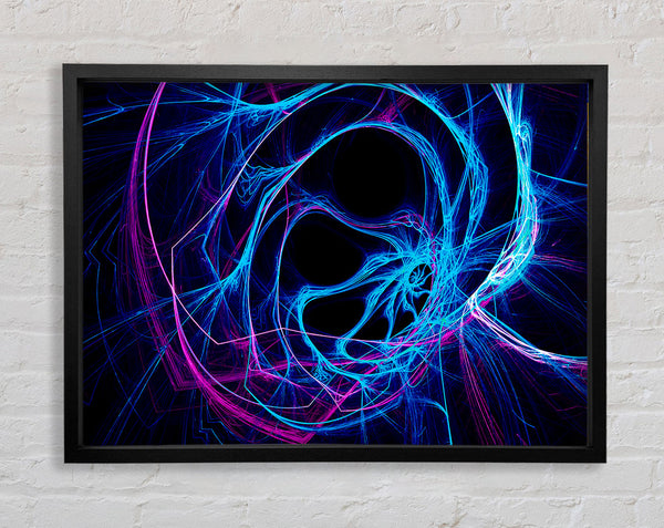 Tunnels Of Time Blue Framed Print