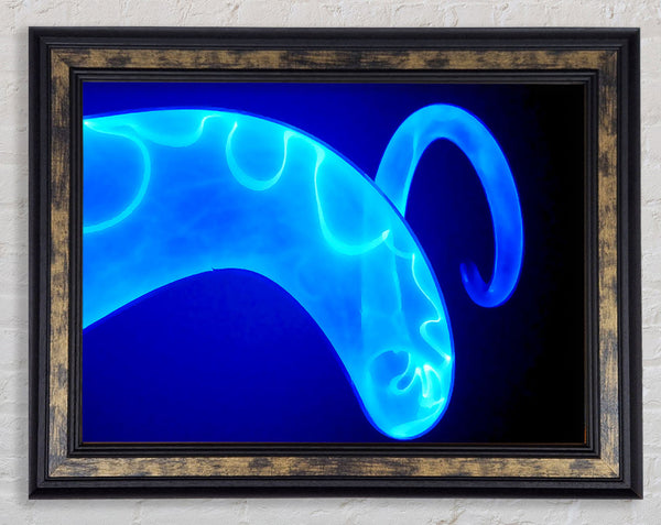 Vibrant Blue Time Lines Framed Print