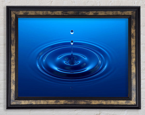 Water Drop Perfect Blue Framed Print