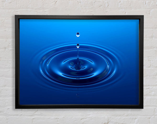 Water Drop Perfect Blue Framed Print