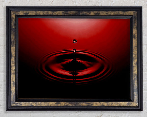 Water Droplet Red Framed Print