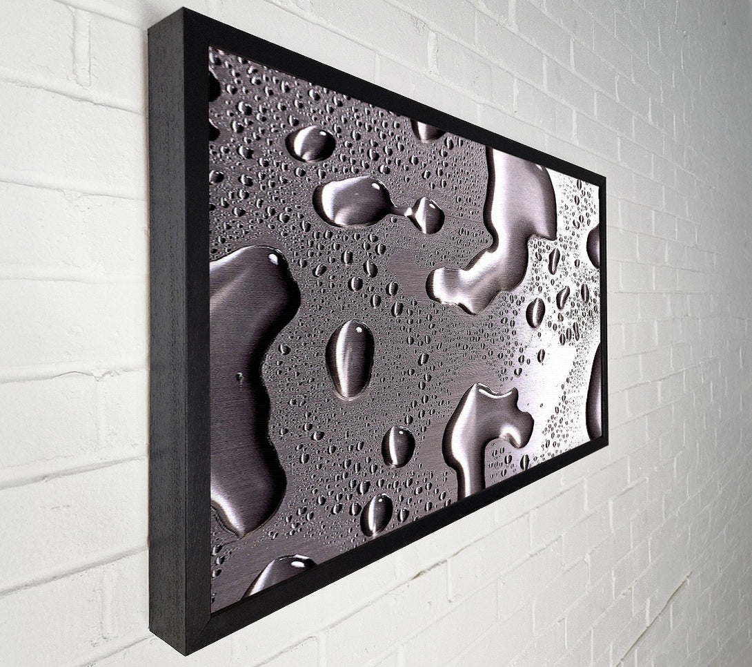  A Canvas Print of Water Drops On Silver Surface Canvas Art