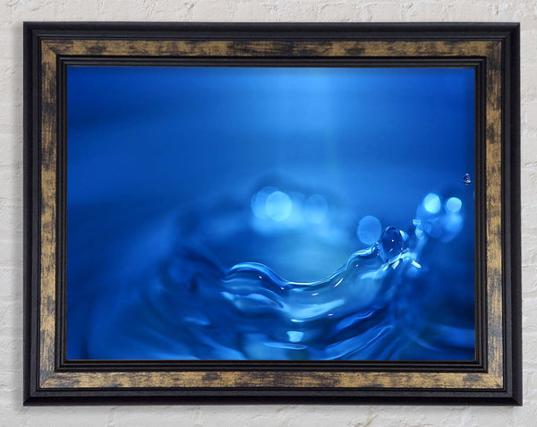 Water Splash Ripple Blue Framed Print