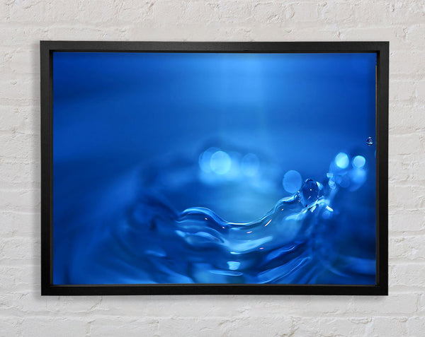 Water Splash Ripple Blue Framed Print