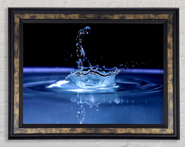 Water Splash Delight Blue Framed Print