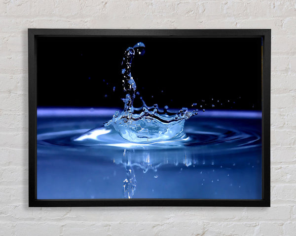 Water Splash Delight Blue Framed Print