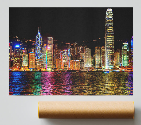 A Symphony Of Lights Hong Kong Print