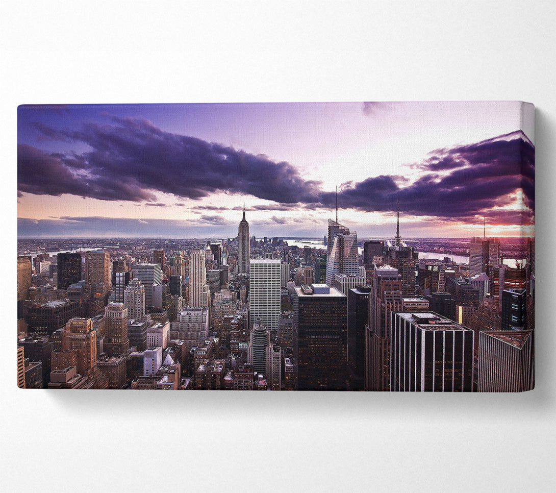  A Canvas Print of Aerial View Of New York City At Dusk Canvas Wall Art