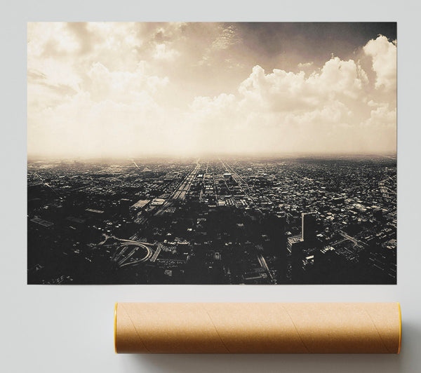 Ariel View Over The City Giclee Print
