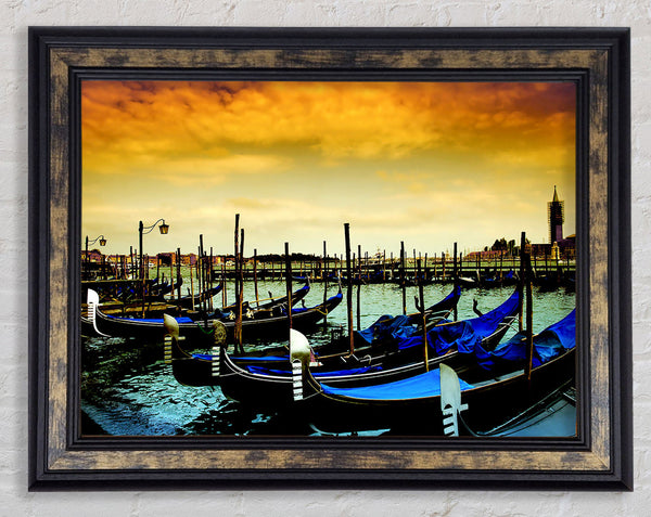 Beautiful Boats In The Harbour Framed Print