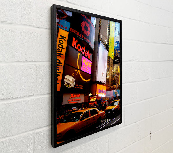 Billboards Of New YorkWith Yellow Cabs