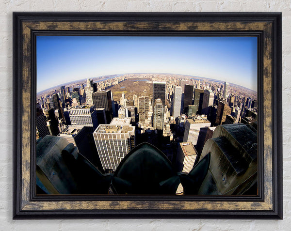 Birds Eye View Of New York City From Above Framed Print