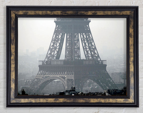 Black And White Eiffel Tower Framed Print