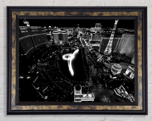 Black And White Vegas Framed Print