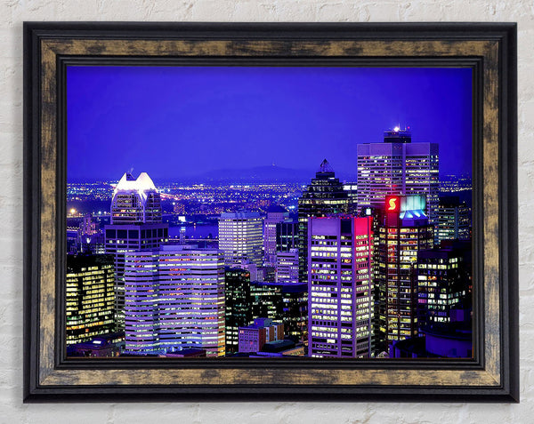 Blue City Nights Framed Print