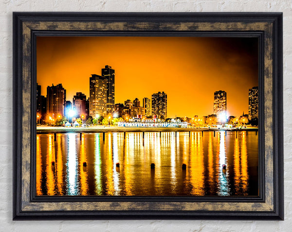 Golden City Waters Framed Print