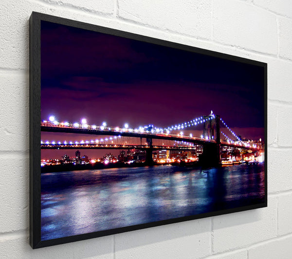 Brooklyn Bridge Lights By The Water