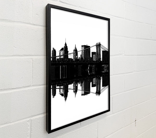 Brooklyn Bridge Reflections B n W