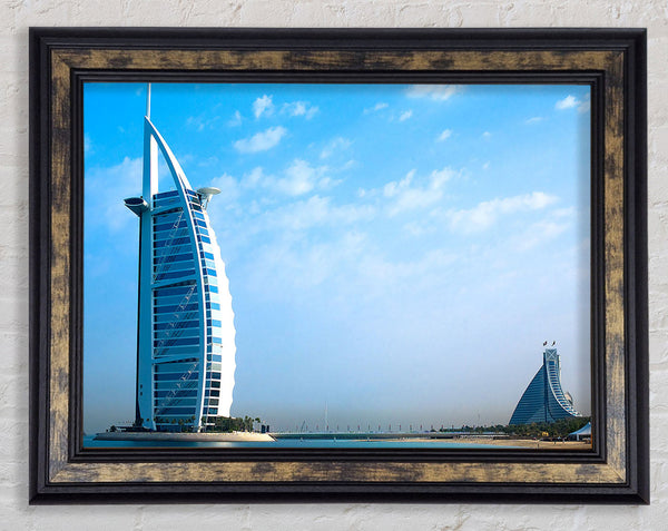 Burj Al Arab Dubai In The Morning Sky Framed Print