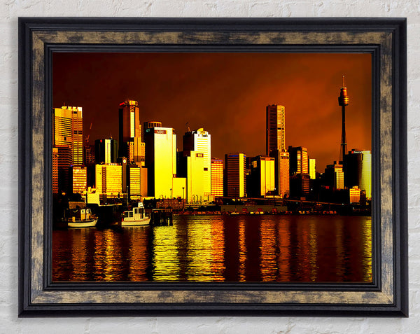 Chicago Brown Framed Print