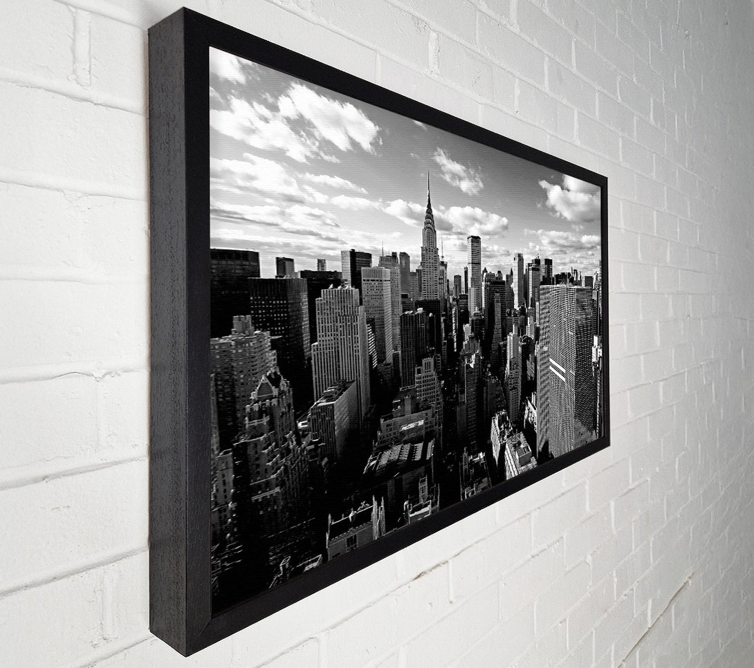  A Canvas Print of Chicago City View B n W Canvas Art