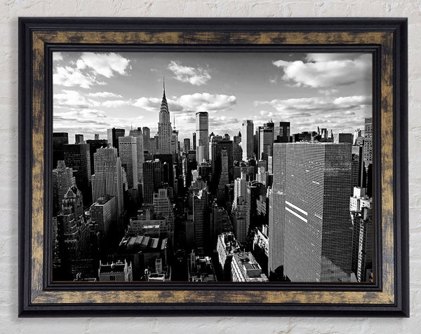 Chicago City View B n W Framed Print
