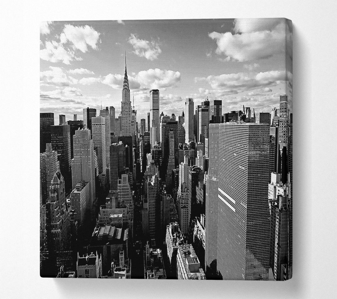  A Canvas Print of Chicago City View B n W Canvas Art