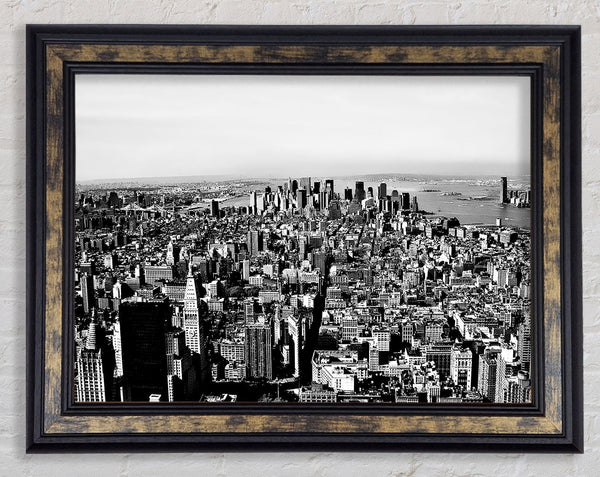 Chicago Distance B n W Framed Print